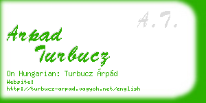 arpad turbucz business card