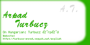 arpad turbucz business card